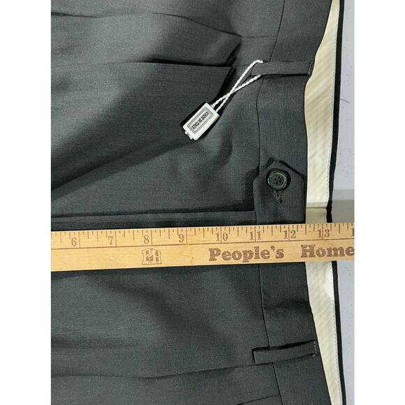 Lanificio Mario Zegna 54 (37x35) Gray Viscose High Rise Pleated Unhemmed Italy - Picture 8 of 9